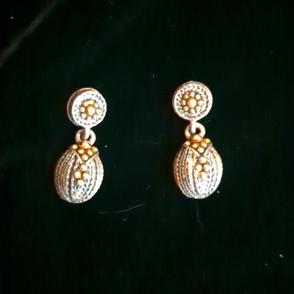 Napier Silver / Gold Dangle Earrings. Dangles Are lightweight go with everything - Picture 1 of 4